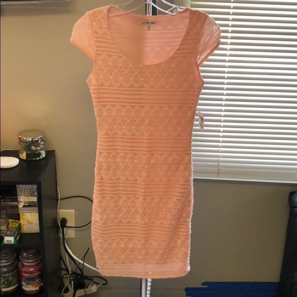 Charlotte Russe blush pink lace dress.